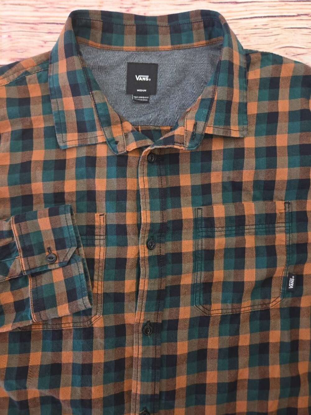 Vans Green Plaid Button-Up Flannel Shirt Medium